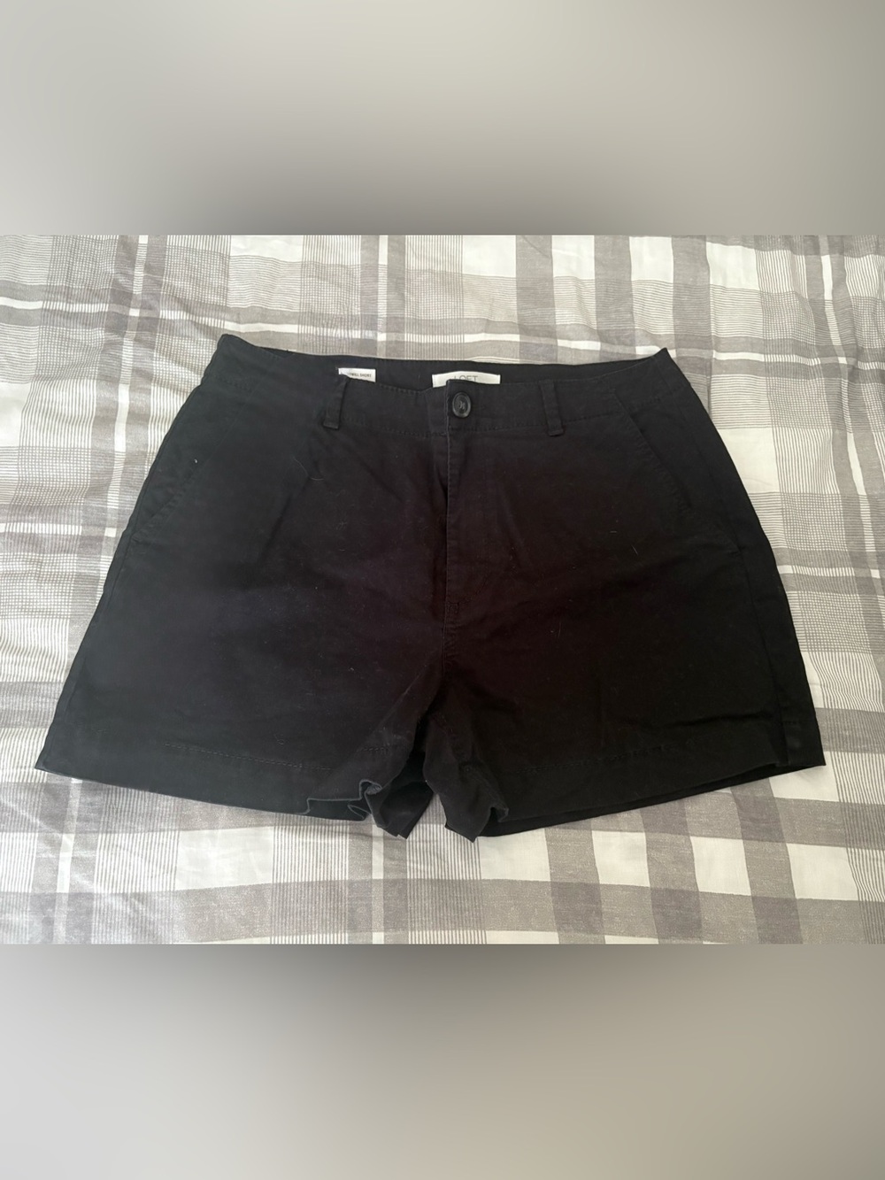 LOFT Black High-Waist Casual Shorts